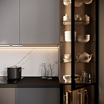 Серый кухонный гарнитур с фасадом под светлый дуб Ferrand Kitchen Set варинант исполнения - 4 | Loft Concept в Уфе