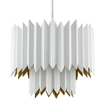 Люстра белая с гофрированным двойным абажуром Corrugated Double Lampshade варинант исполнения - 2 | Loft Concept в Уфе