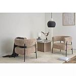 Кресло полукруглое мягкое с буклированной обивкой Armchair with Boucle Upholstery варинант исполнения - 3 | Loft Concept в Уфе