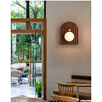 Настенный светильник с деревянным резным основанием Wood Wall Lamp варинант исполнения - 3 | Loft Concept в Уфе