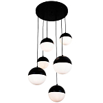 Каскадный светильник с 6-ю плафонами шары Ponzio Flos Cascade  Black Sphere Hanging Lamp варинант исполнения - 1 | Loft Concept в Уфе