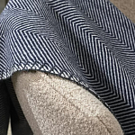 Плед из шерсти мериноса темно-синего цвета 130×180 см Indigo Waves варинант исполнения - 5 | Loft Concept в Уфе