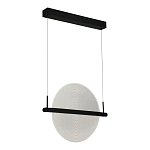 Светодиодный подвесной светильник круглой формы с металлическим черным каркасом Marble Glow варинант исполнения - 2 | Loft Concept в Уфе