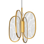 Люстра с гравировкой на акриловых плафонах Gravyura Bronze D 33 см варинант исполнения - 1 | Loft Concept в Уфе