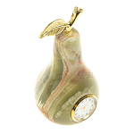 Часы настольные в виде груши из натурального камня Оникс Stone Clock варинант исполнения - 2 | Loft Concept в Уфе