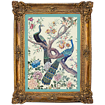 Постер в раме в стиле шинуазри Павлины на дереве Chinoiserie Imperial Garden Peacocks on a Tree Poster варинант исполнения - 1 | Loft Concept в Уфе