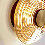 Бра с рельефным круглым плафоном янтарного цвета Savio Glass Disc Light варинант исполнения - 3 | Loft Concept в Уфе