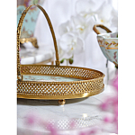 Блюдо овальное с ручкой и голубым фарфоровым дном с цветочным рисунком Blue Garden варинант исполнения - 4 | Loft Concept в Уфе