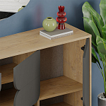 Комод цвета древесины с 3-мя дверцами и выдвижным ящиком темно-серого цвета SPARK CONSOLE OAK ANTHRACITE варинант исполнения - 4 | Loft Concept в Уфе