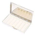 Таблетница карманная прямоугольная на 7 отделений с зеркалом и накладкой из натурального камня Турмалин Silver Stone Pillboxes варинант исполнения - 3 | Loft Concept в Уфе