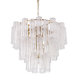 Люстра круглая многоярусная с прозрачными подвесками из стекла Hexagon Tube Light варинант исполнения - 1 | Loft Concept в Уфе