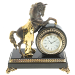 Часы настольные бронзовые с декором в виде коня Horse Stone Clock варинант исполнения - 5 | Loft Concept в Уфе