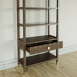 Стеллаж Elsa Dreams Walnut со стеклянными полками и ящиком варинант исполнения - 3 | Loft Concept в Уфе