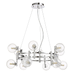 Люстра подвесная с 12-ю рельефными прозрачными плафонами из стекла и основанием цвета Хром Perforated Glass Bubbles варинант исполнения - 1 | Loft Concept в Уфе