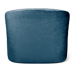 Стул с мягкой синей обивкой из велюра и подъемно-поворотным механизмом на белых колесиках Harper Blue and White варинант исполнения - 3 | Loft Concept в Уфе