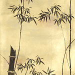 Обои ручная роспись Bamboo Quicksilver on Warm Gold gilded tea paper варинант исполнения - 1 | Loft Concept в Уфе