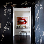 Обои ручная роспись Bamboo Special Colourway on Pitch dyed silk варинант исполнения - 1 | Loft Concept в Уфе