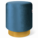 Пуф синий велюр на золотом металлическом основании Golden Belt варинант исполнения - 1 | Loft Concept в Уфе