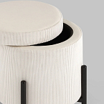 Молочный пуф на черных ножках SANJAY варинант исполнения - 3 | Loft Concept в Уфе