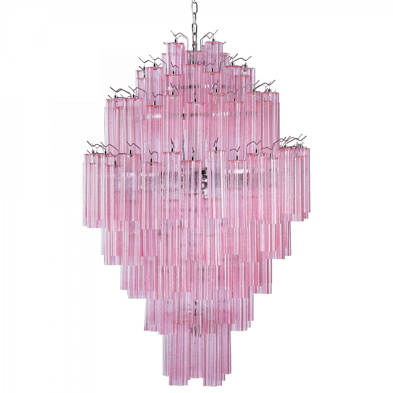Большая люстра розовое стекло Vintage Kronleuchter aus Murano glas Розовый (Rose) Серебряный Большая люстра розовое стекло Vintage Kronleuchter aus Murano glas Розовый (Rose) Серебряный в Уфе | Loft Concept