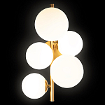 Бра с золотым основанием и 5-ю белыми шарообразными плафонами Bubble варинант исполнения - 1 | Loft Concept в Уфе