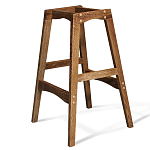 Барный стул со спинкой на 4-х деревянных ножках Коричневый Велюр Vendramin Chair  варинант исполнения - 6 | Loft Concept в Уфе