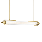 Подвесной светильник линейный золотого цвета с длинной цилиндрической стеклянной трубкой Eurofase варинант исполнения - 1 | Loft Concept в Уфе