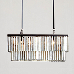 Люстра линейная прямоугольная с подвесками из натурального перламутра Nacre варинант исполнения - 2 | Loft Concept в Уфе