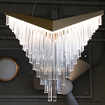 Люстра золотого цвета в форме галочки с каскадом длинных прозрачных трубок Eurofase варинант исполнения - 13 | Loft Concept в Уфе