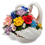 Статуэтка фарфоровая Лебеди с цветами Charming Statuette варинант исполнения - 1 | Loft Concept в Уфе