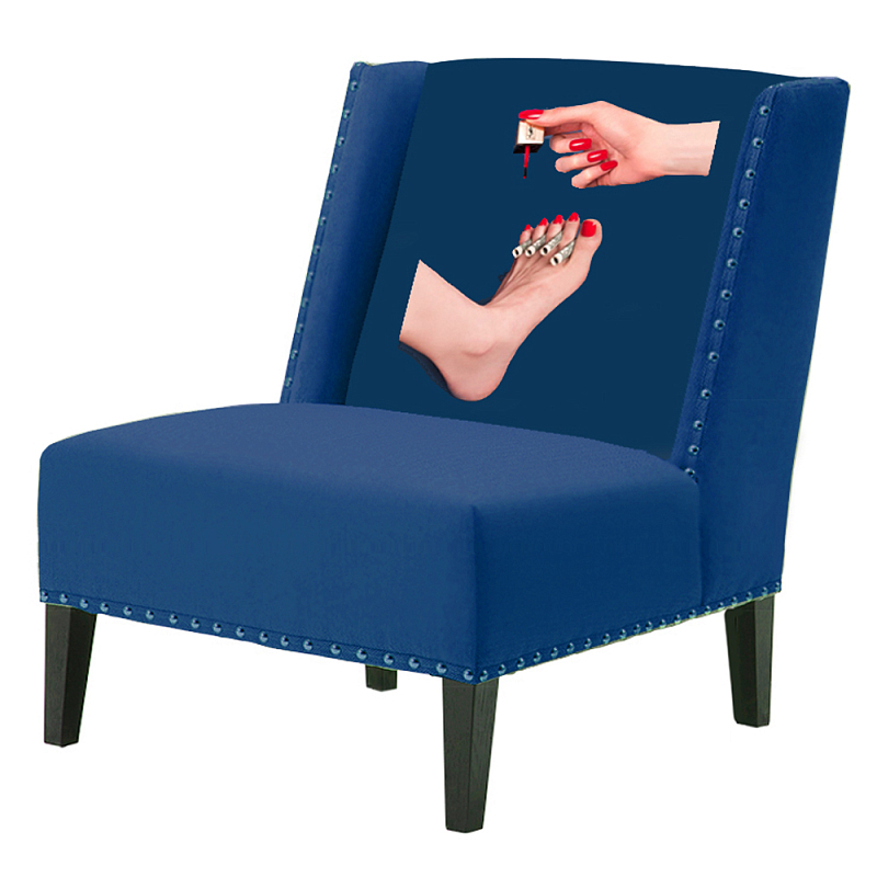 FUN Armchair "Pedicure" Blue Дизайнерское кресло с цветным принтом Сапфирово-синий в Уфе | Loft Concept 