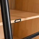 Книжный шкаф из массива сосны с металлической лестницей Burton Wood Cabinet варинант исполнения - 6 | Loft Concept в Уфе