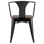 Черный глянцевый стул с сиденьем из натурального дерева TOLIX варинант исполнения - 4 | Loft Concept в Уфе