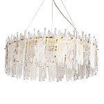 Люстра круглая с прозрачными стержнями разной длины Textured Glass Chandelier варинант исполнения - 1 | Loft Concept в Уфе
