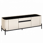 ТВ-тумба белая с чёрной столешницей с 2-мя дверками и ящиком San Marco варинант исполнения - 1 | Loft Concept в Уфе
