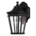 Настенный фонарь черного цвета с прозрачными стеклянным плафоном Feiss варинант исполнения - 6 | Loft Concept в Уфе