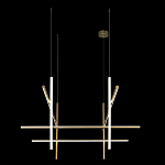 Люстра с 8-ю пересекающимися цилиндрическими плафонами на тонких тросах Trumpet tube варинант исполнения - 5 | Loft Concept в Уфе