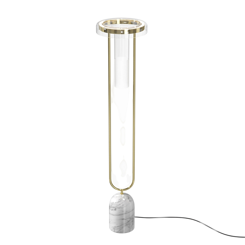 Напольный торшер светодионый Ikebana 3000К 24Вт Латунь Прозрачный в Уфе | Loft Concept 