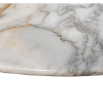 Столик журнальный с круглой мраморной столешницей на трех опорах Marble Stone Drawing варинант исполнения - 4 | Loft Concept в Уфе