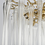 Люстра подвесная круглая в виде ветвей деревьев бронзового цвета с прозрачными подвесками-каплями Droplet Chandelier варинант исполнения - 5 | Loft Concept в Уфе