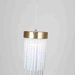 Подвесной светильник с прозрачными стеклянными подвесками и металлическим основанием Nembus варинант исполнения - 2 | Loft Concept в Уфе