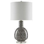 Настольная лампа с корпусом в форме амфоры и тканевым абажуром Warmth of Light варинант исполнения - 3 | Loft Concept в Уфе