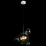 Подвесной светильник с прозрачными бирюзовыми стеклянными шарами и золотыми деталями Диаметр 43 Giopato & Coombes варинант исполнения - 2 | Loft Concept в Уфе