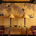 Обои с вышивкой ручной работы Étienne Original colourway on wool sateen варинант исполнения - 4 | Loft Concept в Уфе