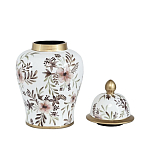 Ваза с нежным цветочным узором в пастельных тонах и крышкой с золотым акцентом Chinoiserie Ceramics варинант исполнения - 2 | Loft Concept в Уфе