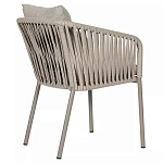 Стул серо-бежевый с декоративным плетением на спинке и подлокотниках Chair Weave варинант исполнения - 3 | Loft Concept в Уфе