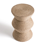 Приставной стол с отделкой из джута Juti D30 см варинант исполнения - 3 | Loft Concept в Уфе