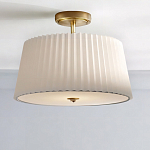 Потолочный светильник с белым плиссированным абажуром Ganglion варинант исполнения - 2 | Loft Concept в Уфе