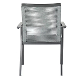 Стул темно-серый с высокой плетеной спинкой и сиденьем Braided Strength варинант исполнения - 4 | Loft Concept в Уфе