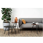 Кофейный столик с круглой столешницей на 3-х черных ножках Laconic Stylish Design варинант исполнения - 2 | Loft Concept в Уфе